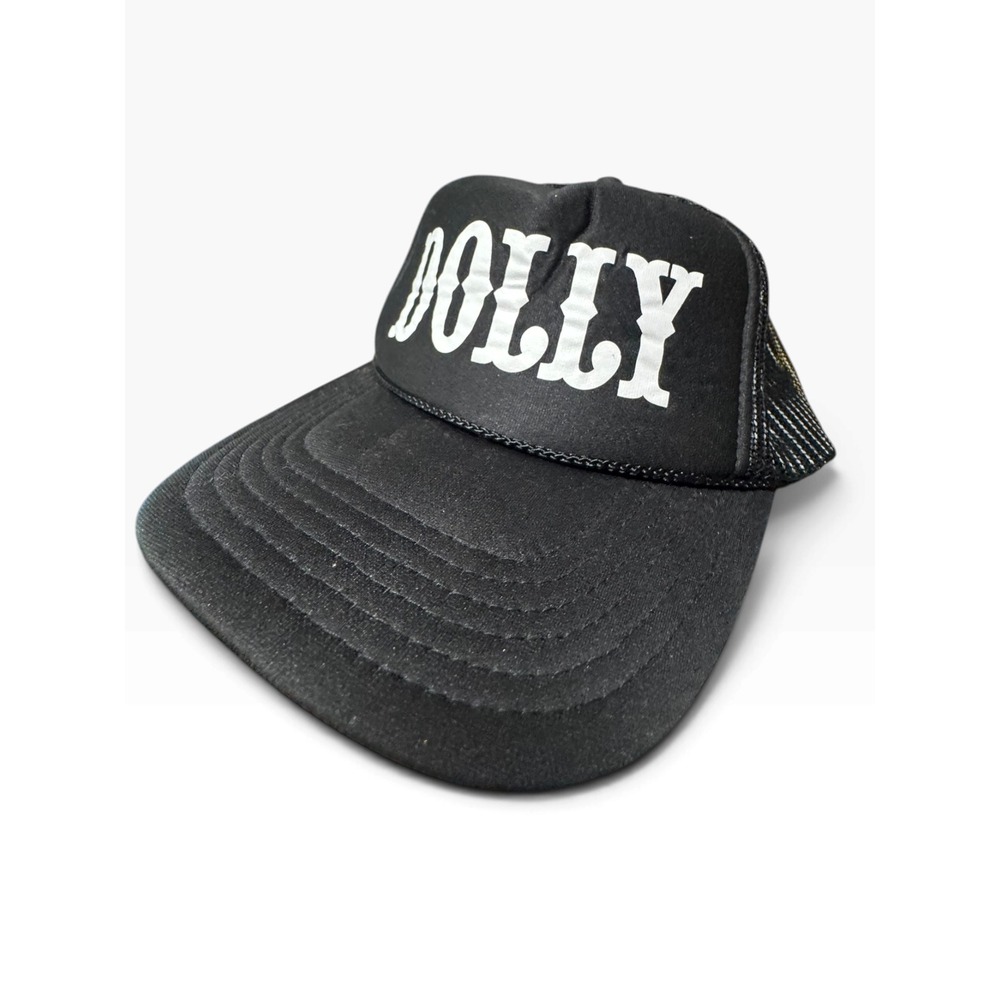 Dolly Parton Otto Trucker Hat Black Mesh Snapback Cap Western Font Nashville - Picture 2 of 7